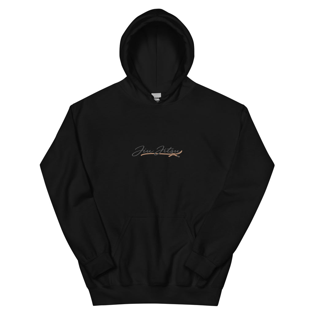 Black Jiu Jitsu Signature hoodie with brown belt artwork