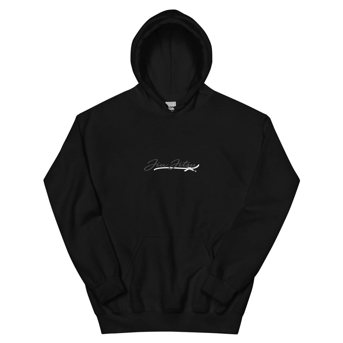 Black Jiu Jitsu Signature hoodie with white belt artwork